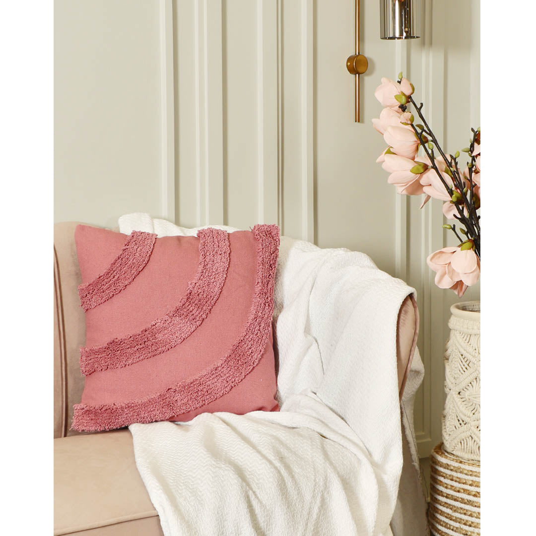 Rose Pink Curves Cushion Cover - Sashaa World 