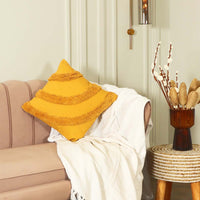Yellow Curves Cushion Cover - Sashaa World