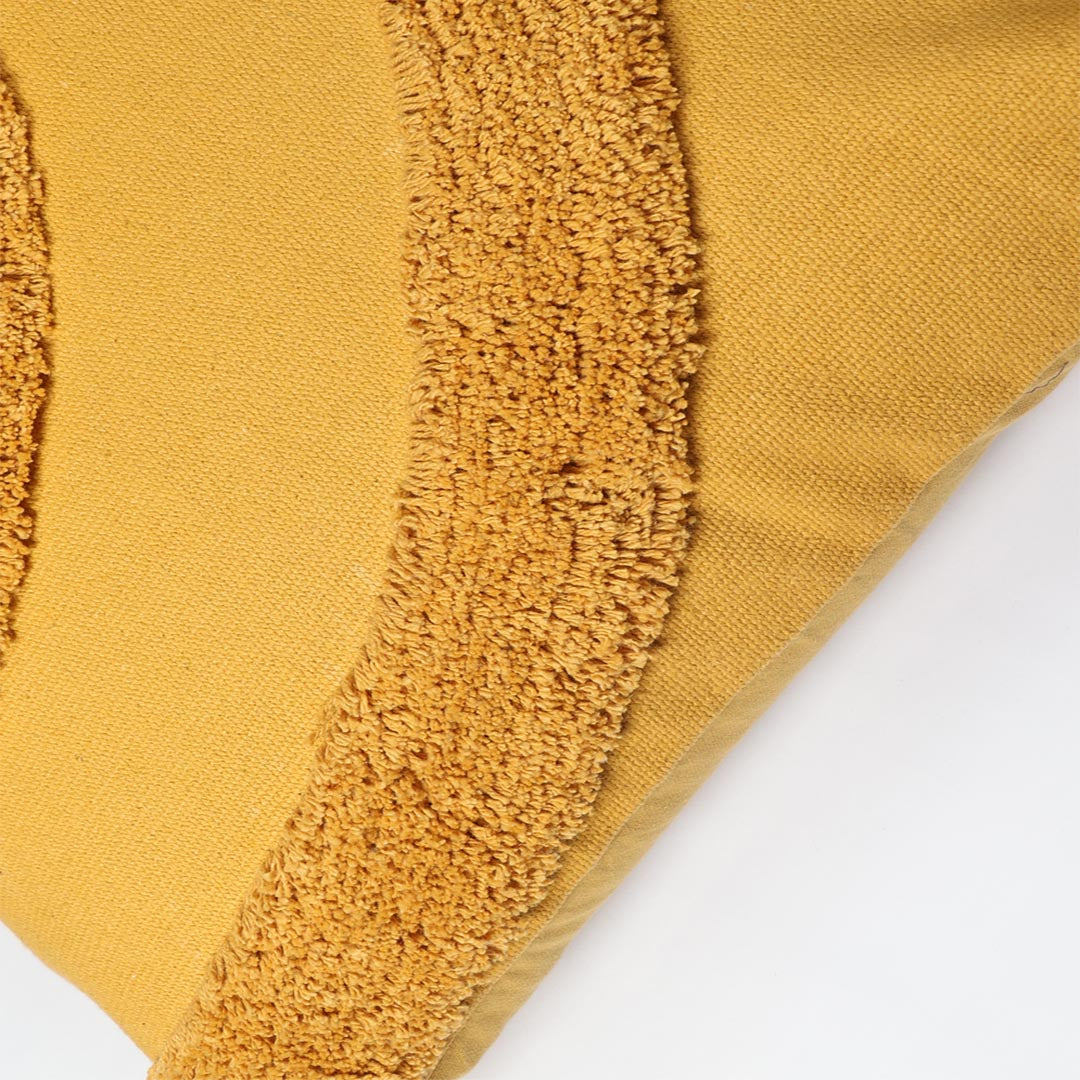 Yellow Curves Cushion Cover - Sashaa World