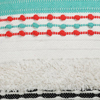 Multi-colored Cushion Cover with Tassels