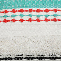 Multi-colored Cushion Cover with Tassels - Sashaaworld