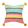 Handwoven Cushion Cover with Multi Coloured Zigzag pattern