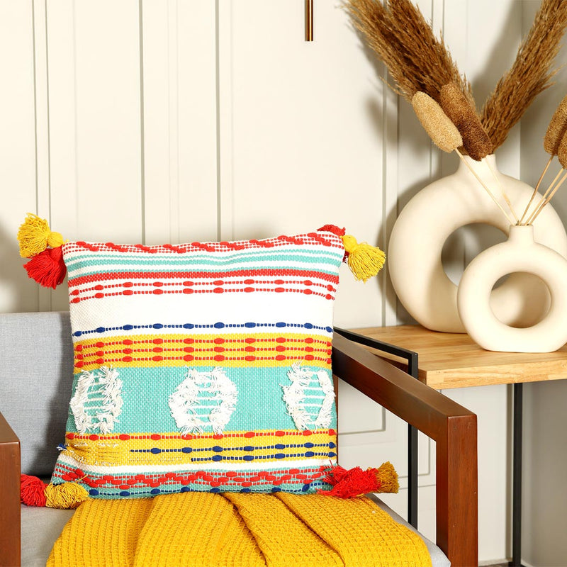 Handwoven Multi-Colored Cushion Cover