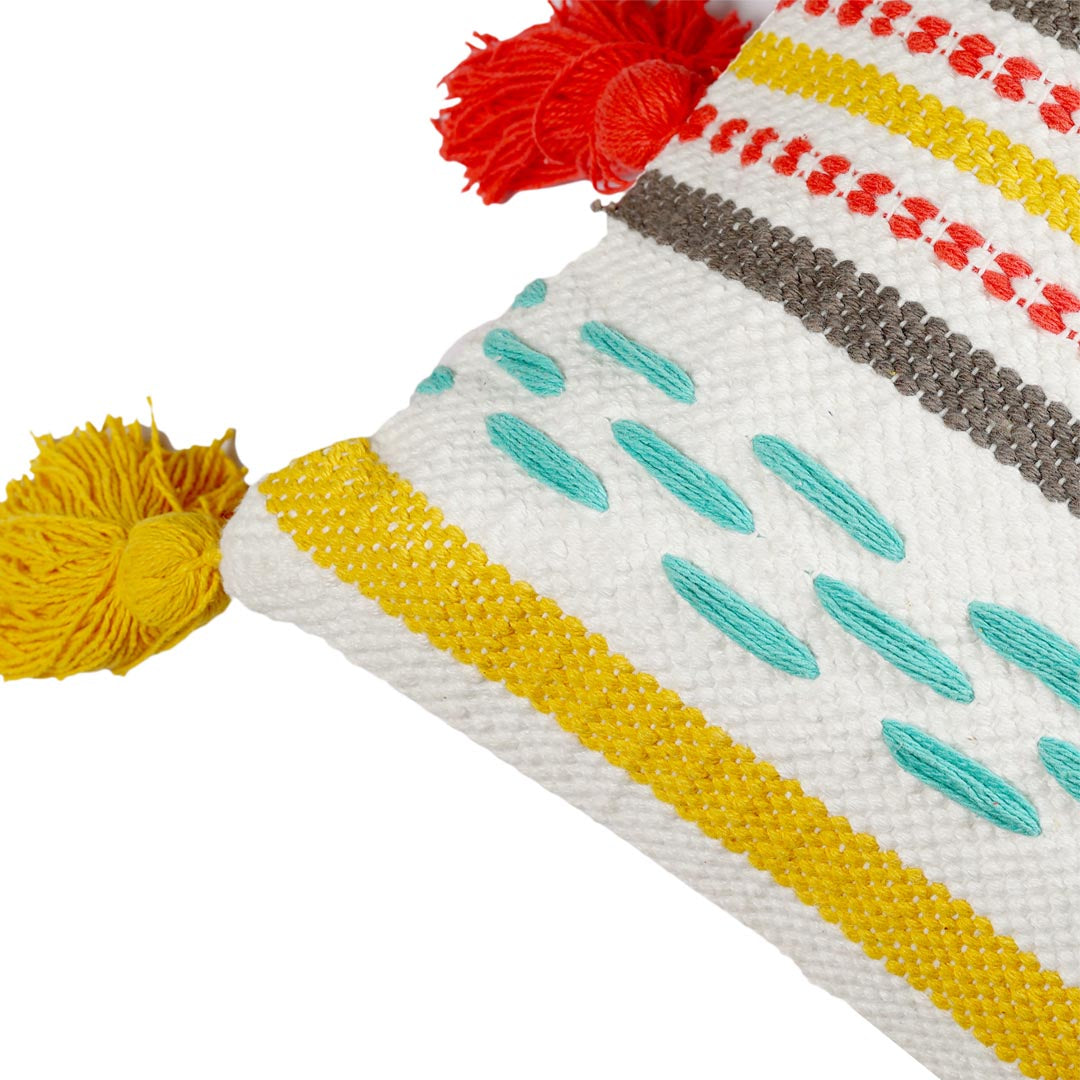 Handwoven Multi Tassel Cushion Cover - Sashaa World