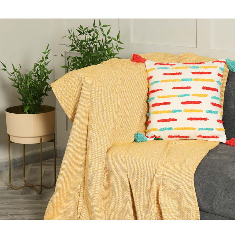 Multi-colored Striped Cushion Cover