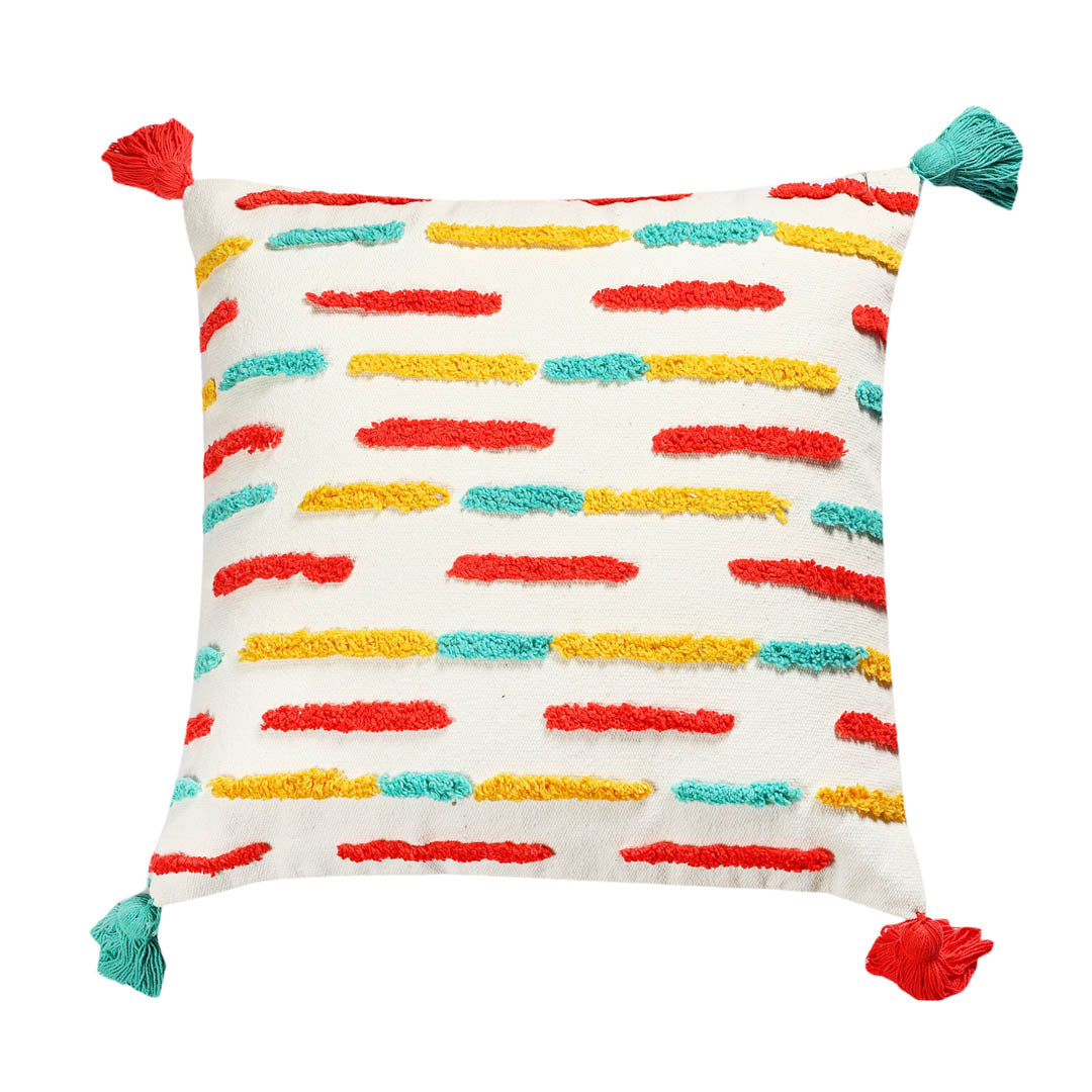 Multi-colored Striped Cushion Cover