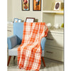 Orange and White Plaid Throw