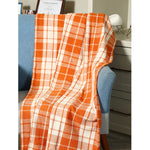 Orange and White Plaid Throw