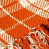 Orange and White Plaid Throw