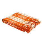Orange and White Plaid Throw