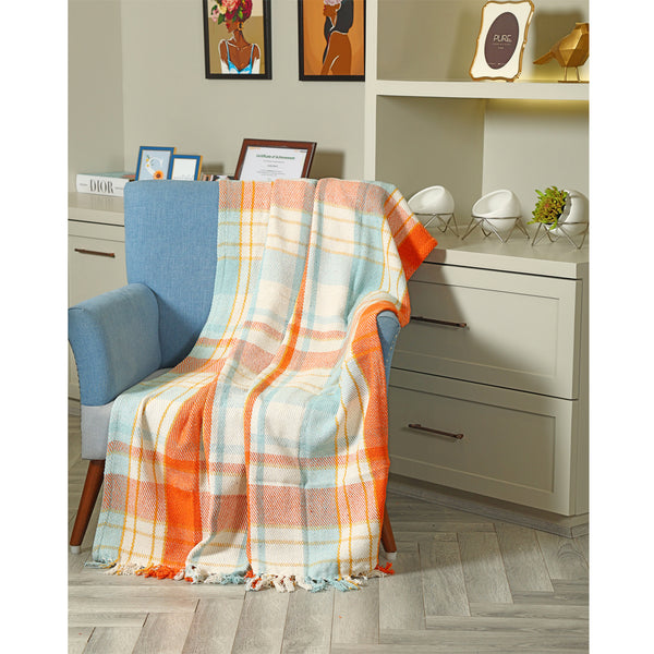 Mulit-colored Plaid Throw