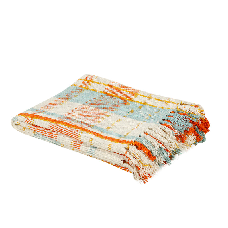 Mulit-colored Plaid Throw