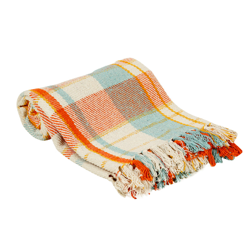 Mulit-colored Plaid Throw
