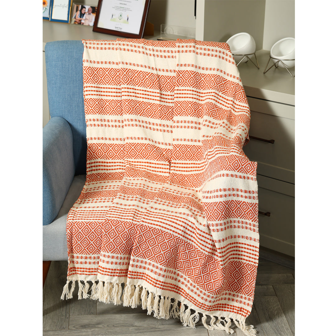 Red and White Throw