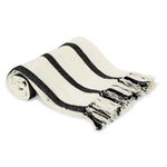 Broad Black Striped Throw