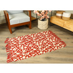 Red and White Nature Print Rug