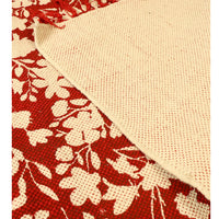 Red and White Nature Print Rug