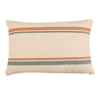 Blue and Orange Striped Lumbar Cushion