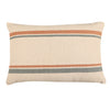 Blue and Orange Striped Lumbar Cushion