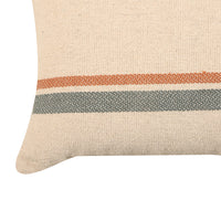 Blue and Orange Striped Lumbar Cushion