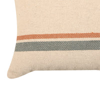 Blue and Orange Striped Lumbar Cushion