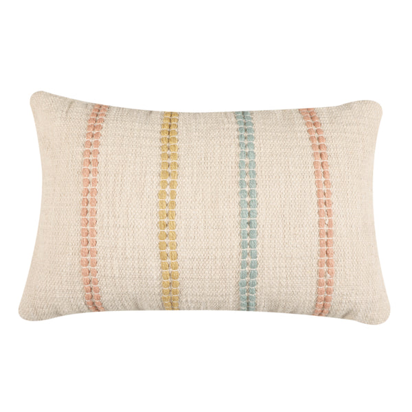 Multi-Coloured Striped Lumbar Cushion- sashaaworld