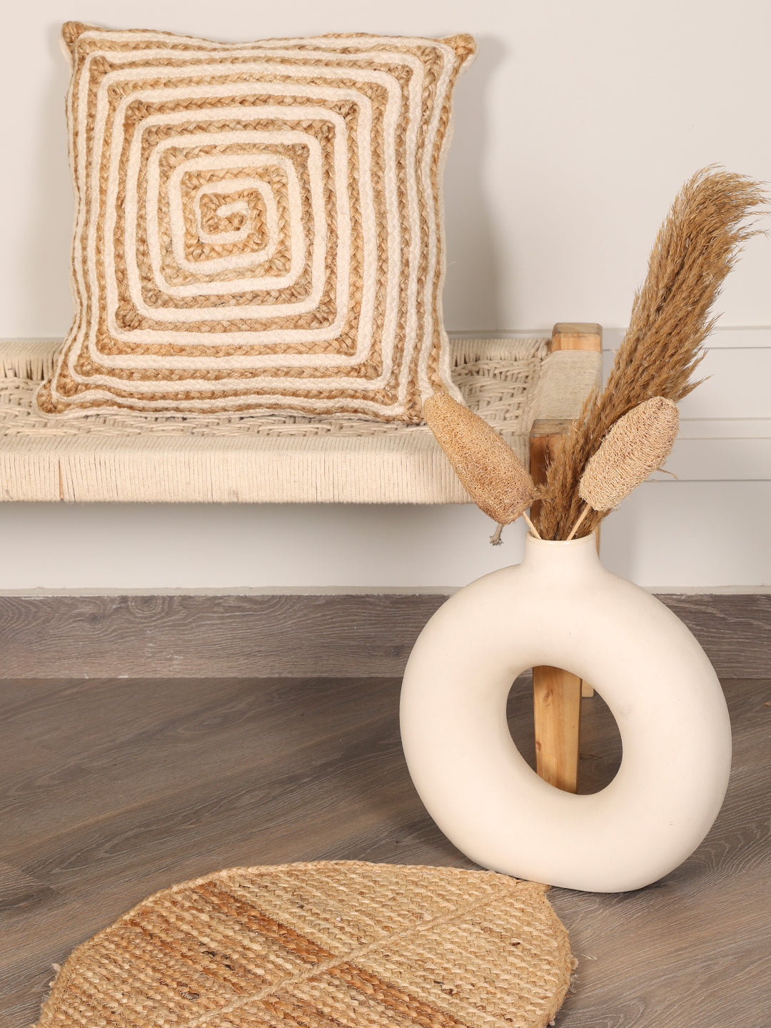 Jute and Cotton Cushion Cover - Sashaa World 