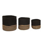 Jute and Cotton Basket Set of 3