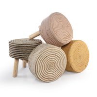 Circle of Life Jute Stool- Yellow