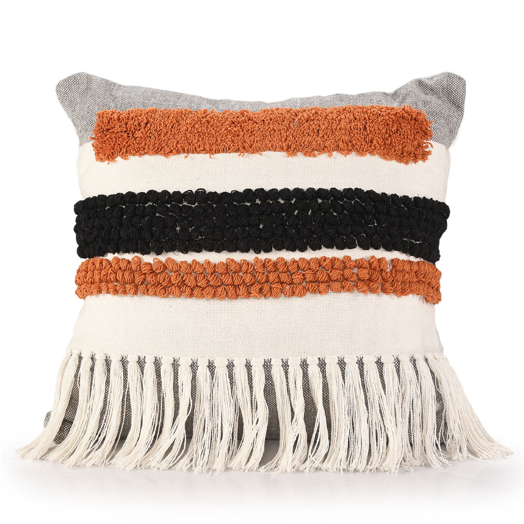 Tassels and Tufted Cushion Cover- Sashaaworld