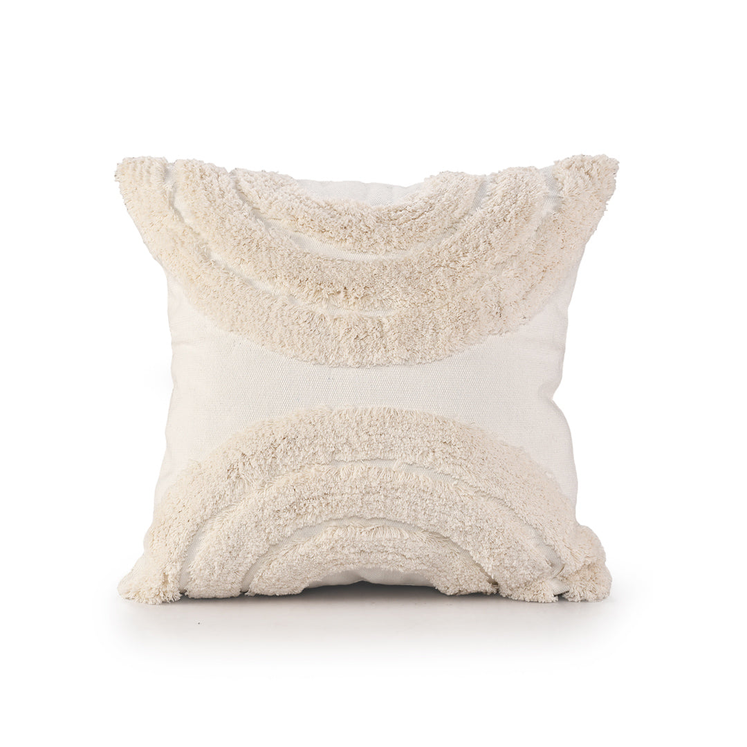 Tufted Cushion Cover White -Sashaaworld