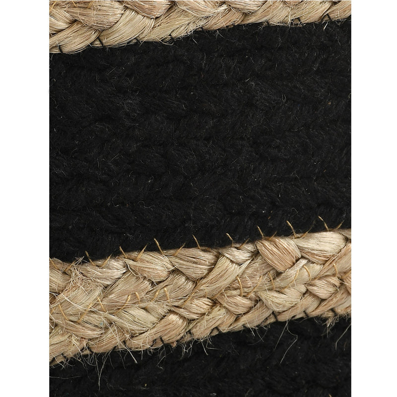 Jute Pouf with Colour Accents