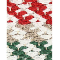 Red and Green Handwoven Scatter Rug with Tassels- Sashaaworld