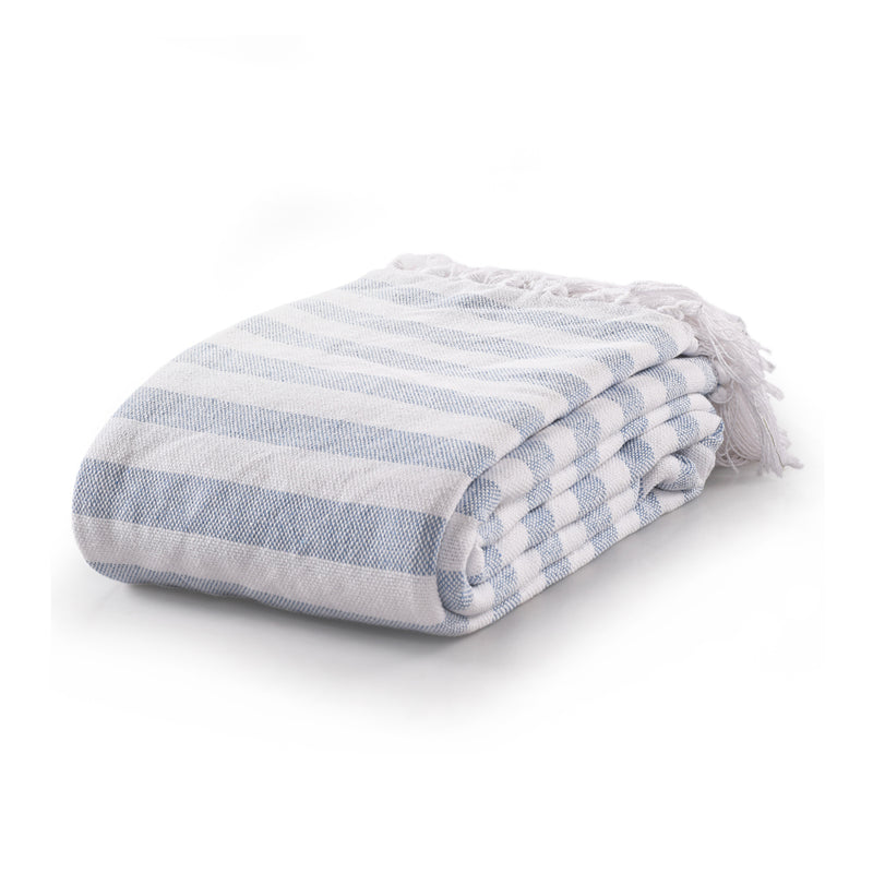 Striped Cotton Throw Bedcover