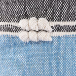 Geometric Details Blue Pouf