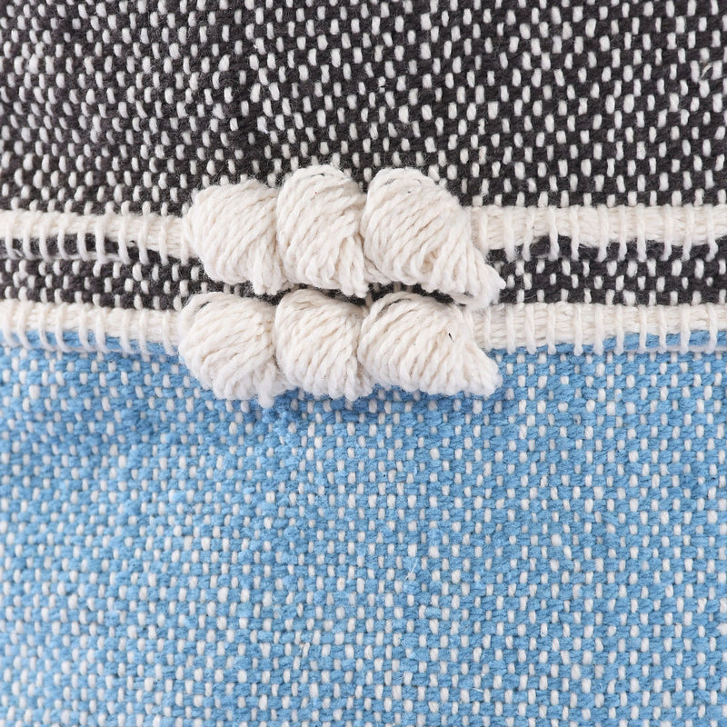 Geometric Details Blue Pouf