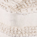 Ivory Tasseled Ottoman Pouf
