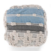 Geometric Details Blue Pouf