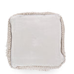 Ivory Tasseled Ottoman Pouf