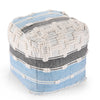 Geometric Details Blue Pouf
