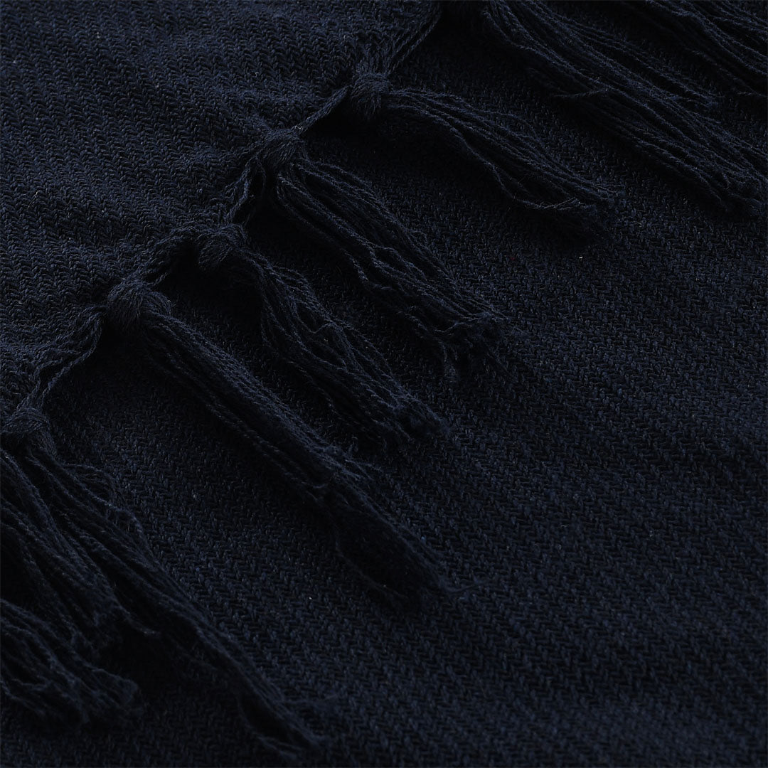 Solid Cotton Throw in Navy