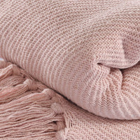 Solid Cotton Throw in Pink