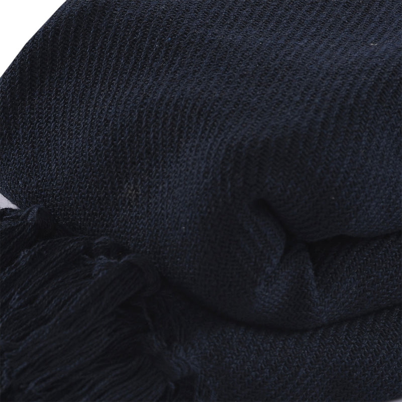 Solid Cotton Throw in Navy