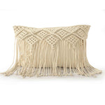Macramé Cushion in Natural with long Fringe