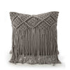 Grey Macrame Cushion with fringes