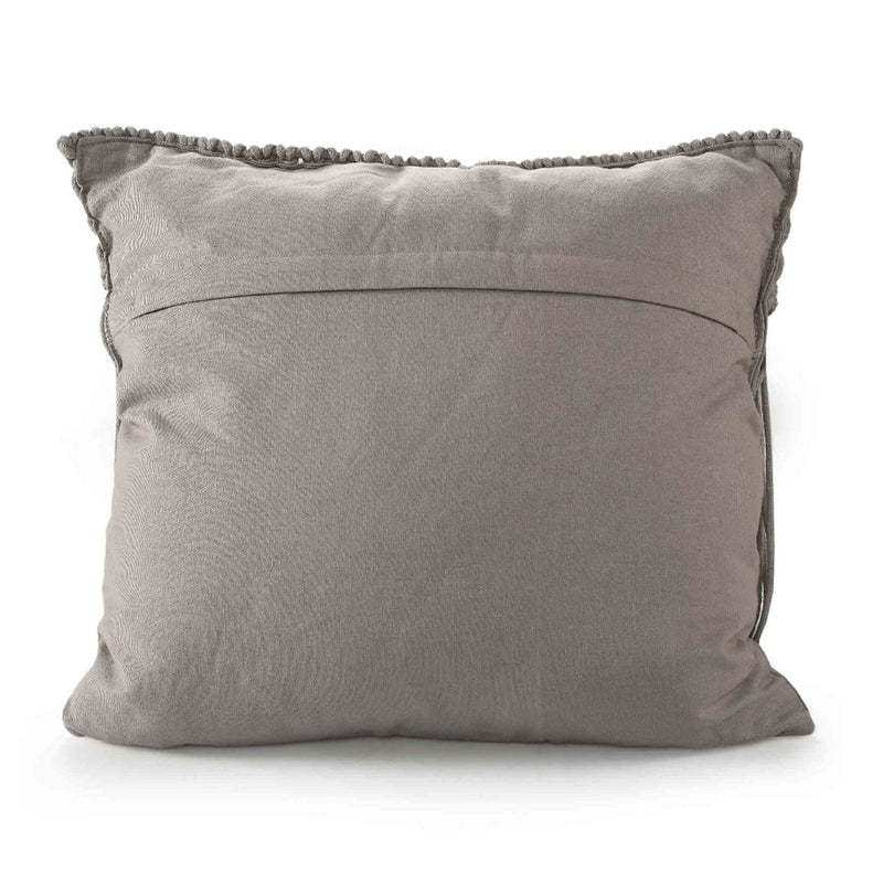 Grey Macrame Cushion with fringes