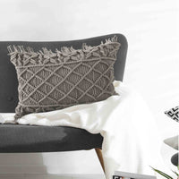 Macramé  Cushion in Grey
