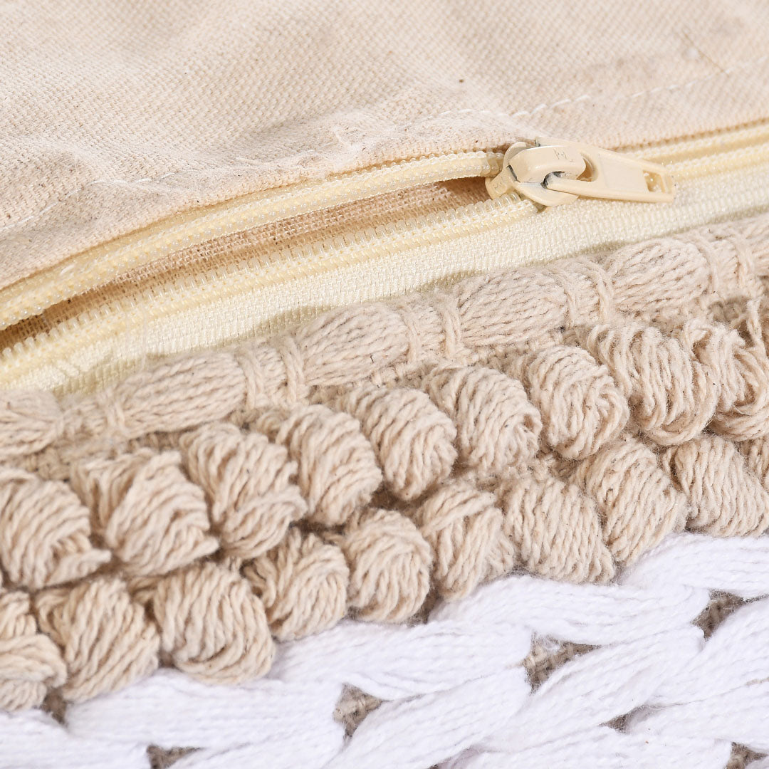 Beige Tassel Ottoman- Sashaa World