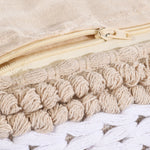 Beige Tasseled Ottoman