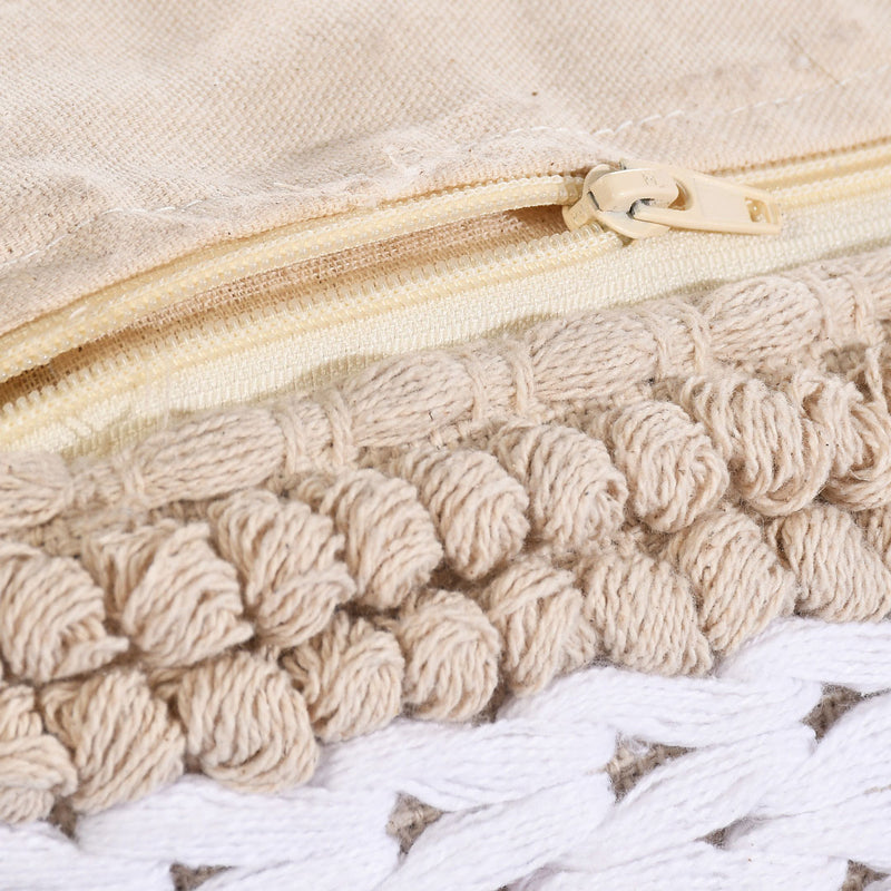 Beige Tasseled Ottoman
